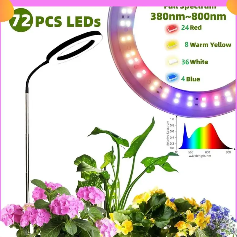 A23P 160Mm Full Spectrum 72LED Dimmable Plant Grow Light Full Spectrum Plant Light Plant Fill Light 3 Dimmable Modes Timer White
A23P 160Mm Full Spectrum 72LED Dimmable Plant Grow Light Full Spectrum Plant Light Plant Fill Light 3 Dimmable Modes Timer White