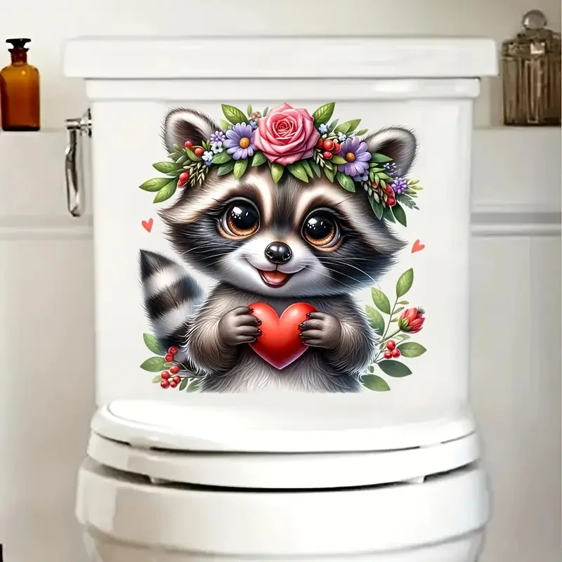 Adorable Raccoon With Flower Toilet Stickers, Bright Wall for Home, Cabinet, Door,Refrigerator Decoration, Vinyl Car Decals
Adorable Raccoon With Flower Toilet Stickers, Bright Wall for Home, Cabinet, Door,Refrigerator Decoration, Vinyl Car Decals
