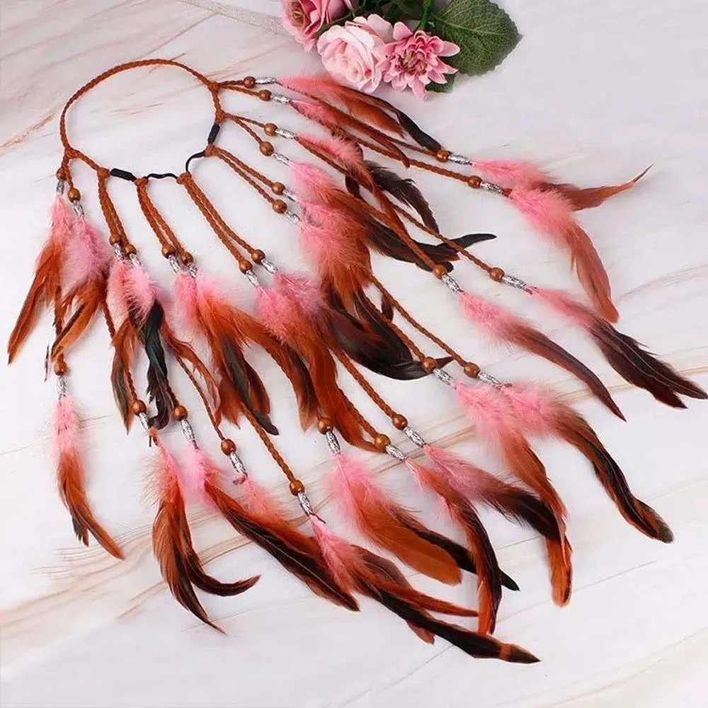 Synthetic Braided Cord Boho Feather Headpiece Adjustable Slide Bead Multi-strand Design Tribal Hair Extension
Synthetic Braided Cord Boho Feather Headpiece Adjustable Slide Bead Multi-strand Design Tribal Hair Extension