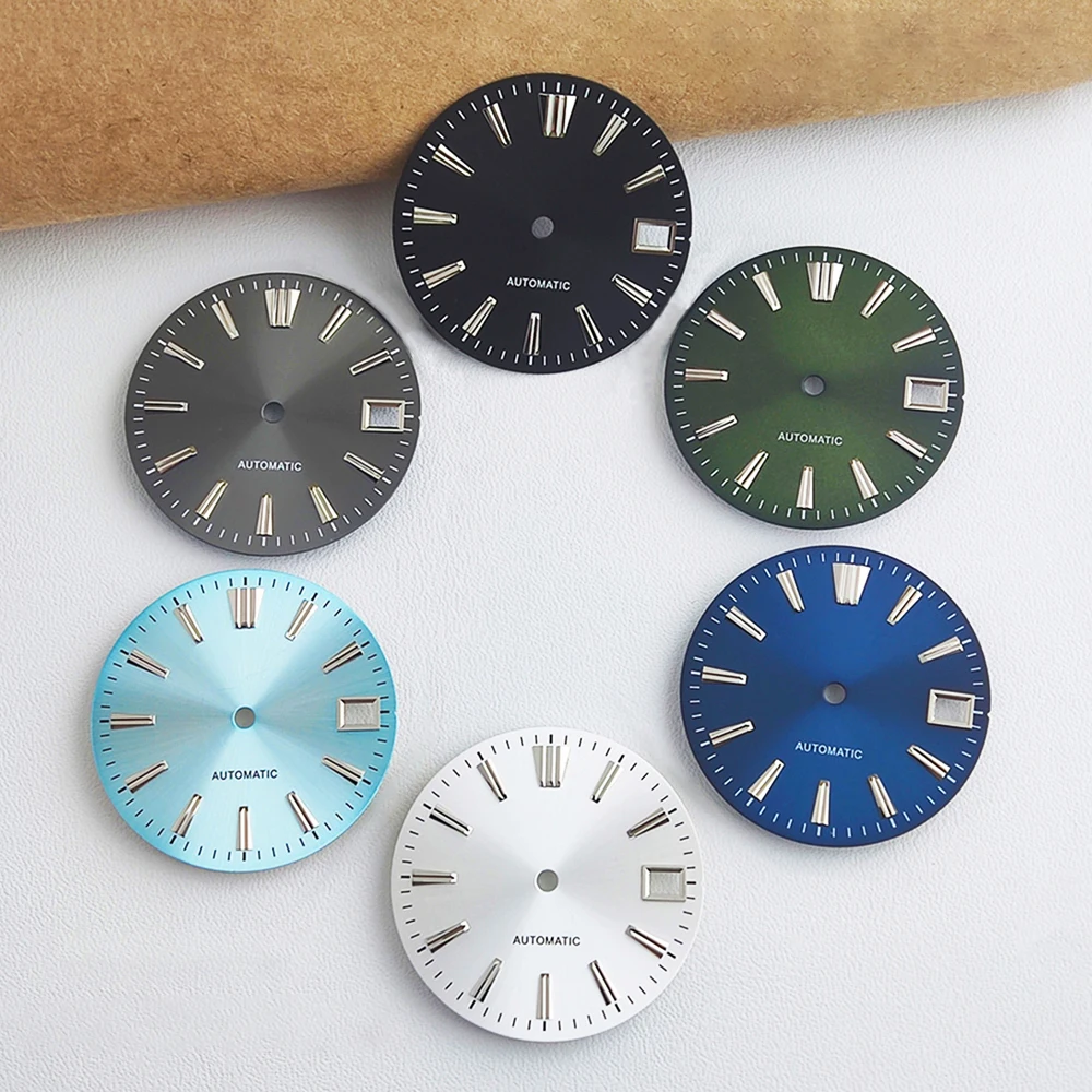 SUPER NH35 28.5mm Watch Dial Sunburst dial face Custom logo dial Suitable for NH35/NH36 movement watch replacement accessories
SUPER NH35 28.5mm Watch Dial Sunburst dial face Custom logo dial Suitable for NH35/NH36 movement watch replacement accessories