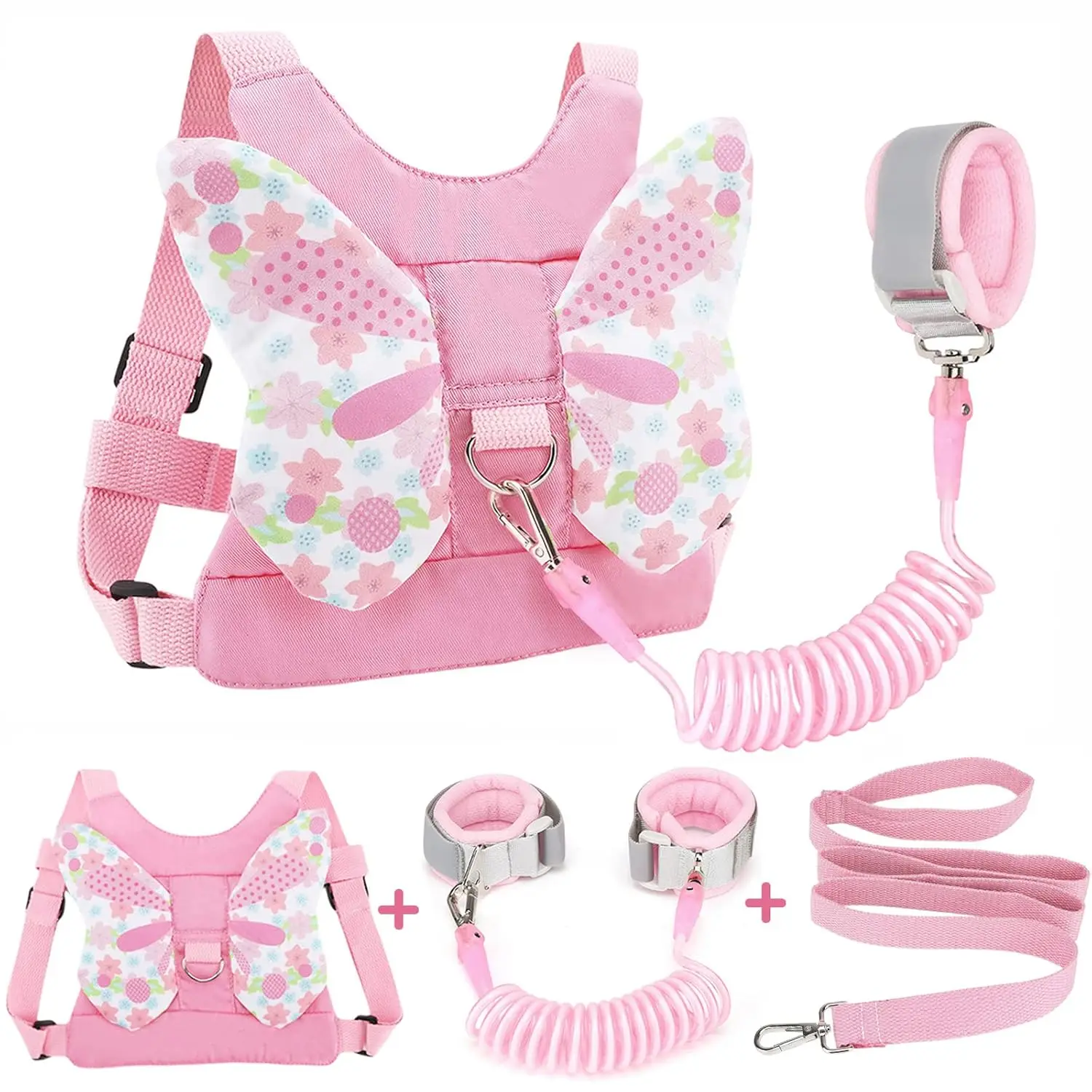 3-in-1 Toddler Harness Leashes with Anti-Lost Wrist Link, Kids Safety Harness for Girls, Baby Walking Belt
3-in-1 Toddler Harness Leashes with Anti-Lost Wrist Link, Kids Safety Harness for Girls, Baby Walking Belt