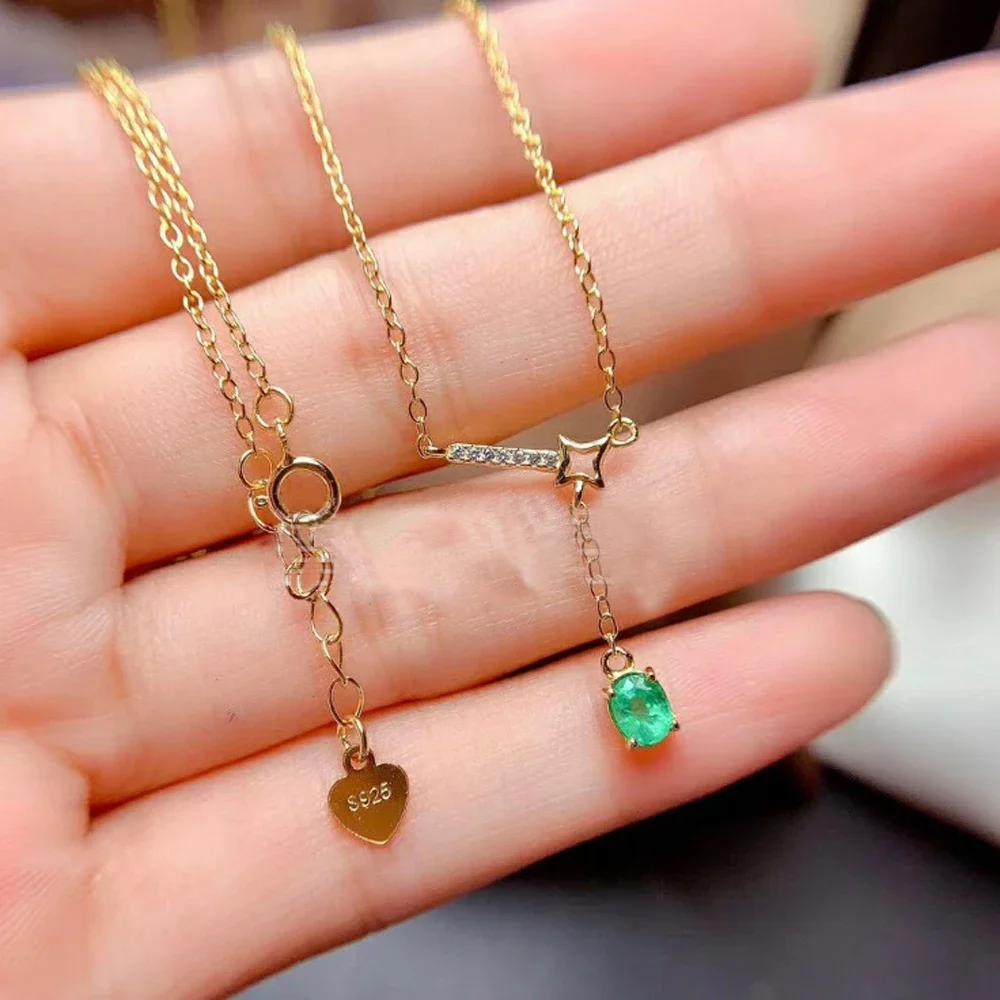 Real Natural Emerald sterling silver necklaces 925 for women New Design Jewelry luxury jewelry designers
Real Natural Emerald sterling silver necklaces 925 for women New Design Jewelry luxury jewelry designers