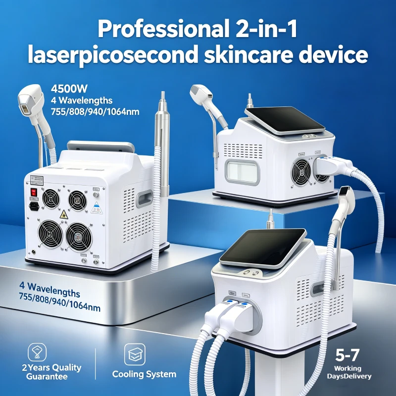 2-in-1 808nm Diode Laser Hair Removal & Q-Switch ND YAG Laser Tattoo Removal Machine 810nm Permanent Hair Removal Pico Laser Pigmentation Removal Ice Cooling System Professional Salon Beauty Device for All Skin Types
2-in-1 808nm Diode Laser Hair Removal & Q-Switch ND YAG Laser Tattoo Removal Machine 810nm Permanent Hair Removal Pico Laser Pigmentation Removal Ice Cooling System Professional Salon Beauty Device for All Skin Types