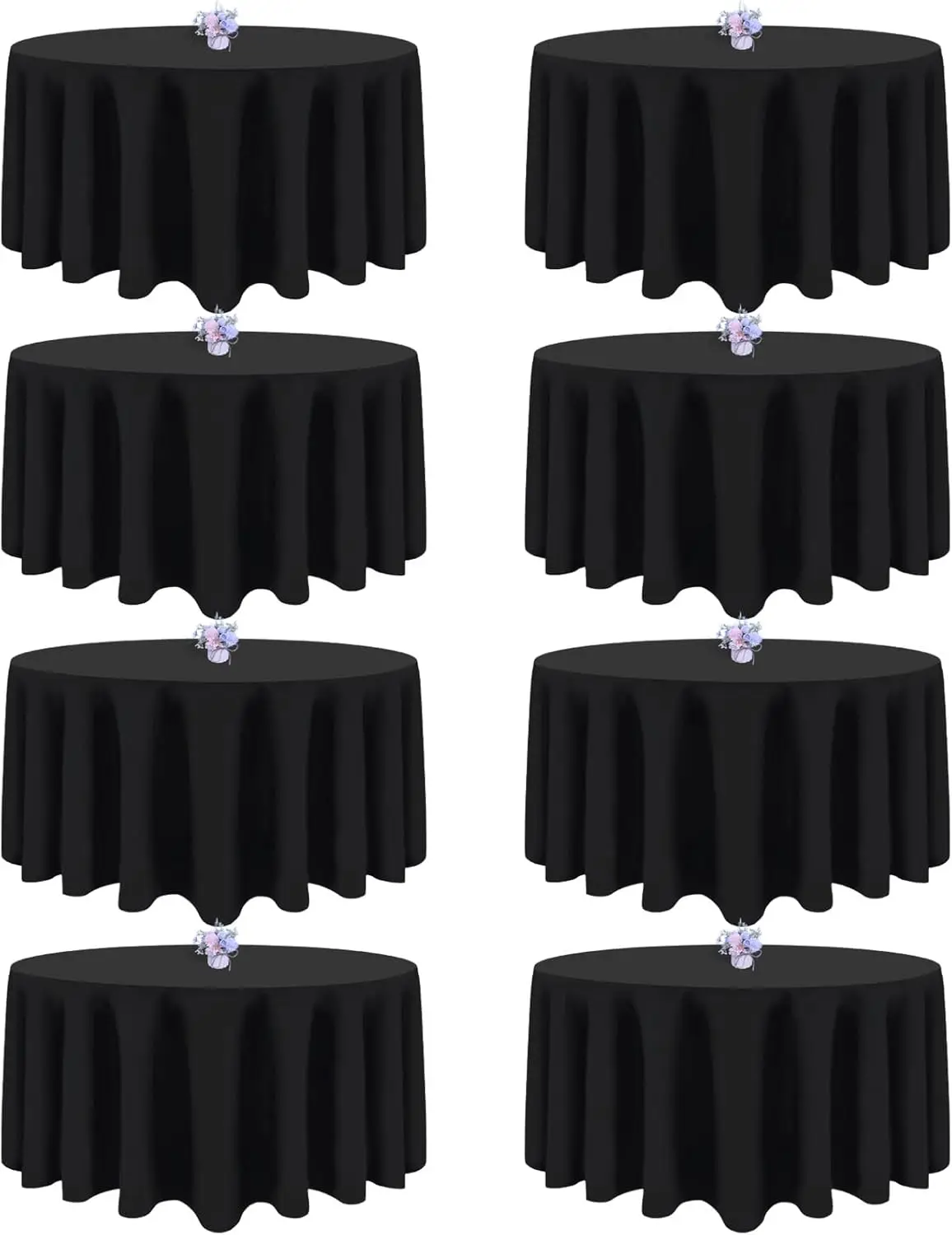 8 Pack Black Round Tablecloths 120 Inch, Wrinkle Resistant Washable Polyester Fabric Table Cloth for Dining Wedding Banquet
8 Pack Black Round Tablecloths 120 Inch, Wrinkle Resistant Washable Polyester Fabric Table Cloth for Dining Wedding Banquet