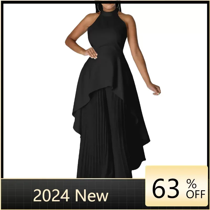 2023 African Clothes for Women Summer African Sleeveless Polyester Solid Color 2pieces Sets Top Pleated Pant Matching Sets
2023 African Clothes for Women Summer African Sleeveless Polyester Solid Color 2pieces Sets Top Pleated Pant Matching Sets