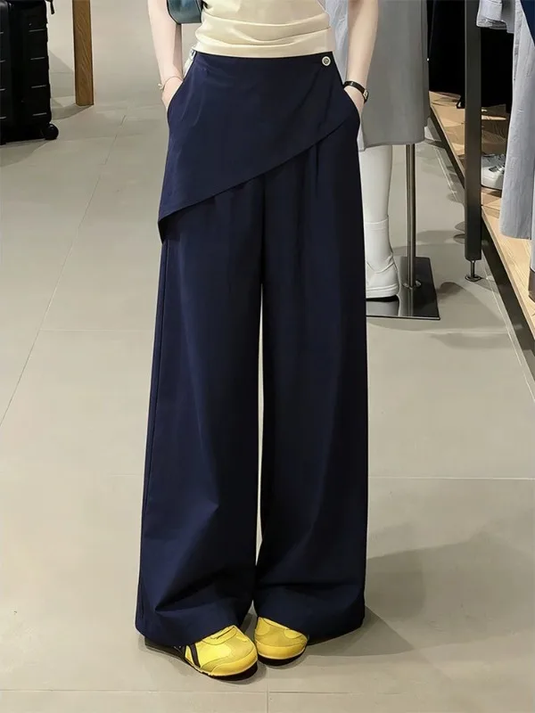 High Waist Asymmetric Wide Leg Pants Women's Dark Blue Deconstructed Versatile Pear Body Shape Casual Pants Korean Style Stra...
High Waist Asymmetric Wide Leg Pants Women's Dark Blue Deconstructed Versatile Pear Body Shape Casual Pants Korean Style Stra...