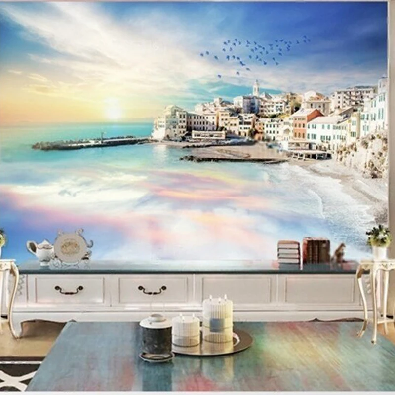 Dreamy aurora blue sky white clouds Aegean Sea TV sofa luxurious home decoration background wall
Dreamy aurora blue sky white clouds Aegean Sea TV sofa luxurious home decoration background wall