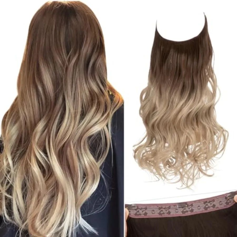 SARLA Ombre Invisible Wire Hair Extensions with 3 Clips Long Synthetic Wavy Curly Hairpiece Adjustable Transparent Headband for
SARLA Ombre Invisible Wire Hair Extensions with 3 Clips Long Synthetic Wavy Curly Hairpiece Adjustable Transparent Headband for