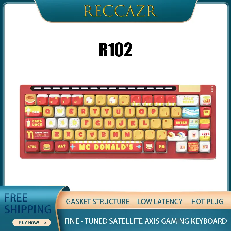 Reccazr R102 Mechanical Keyboard Three-Mode Connection Gasket Structure Pbt Keycaps Rgb Lamplight Hot Plug Gaming Keyboard Gift
Reccazr R102 Mechanical Keyboard Three-Mode Connection Gasket Structure Pbt Keycaps Rgb Lamplight Hot Plug Gaming Keyboard Gift