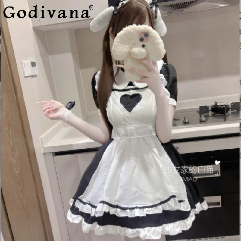 Sweet Japanese Cos Maid Cute Black Lolita Peter Pan Collar Dress Fashion High Waist A-line Versatile Halloween Party Dresses
Sweet Japanese Cos Maid Cute Black Lolita Peter Pan Collar Dress Fashion High Waist A-line Versatile Halloween Party Dresses