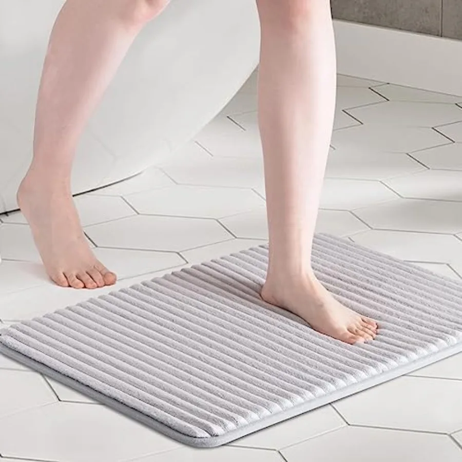 Ultra Soft Charcoal Infused Memory Foam Bath Mat 17" x 24", Bath Rugs for Bathroom Non-Slip, Thick and Water Absorbent Bathroom
Ultra Soft Charcoal Infused Memory Foam Bath Mat 17" x 24", Bath Rugs for Bathroom Non-Slip, Thick and Water Absorbent Bathroom