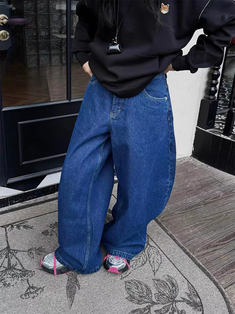 Loose High Waist Wide Leg Blue Jeans Women's Vintage Casual Slimming Floor-Length Trousers American Style plus Size
Loose High Waist Wide Leg Blue Jeans Women's Vintage Casual Slimming Floor-Length Trousers American Style plus Size