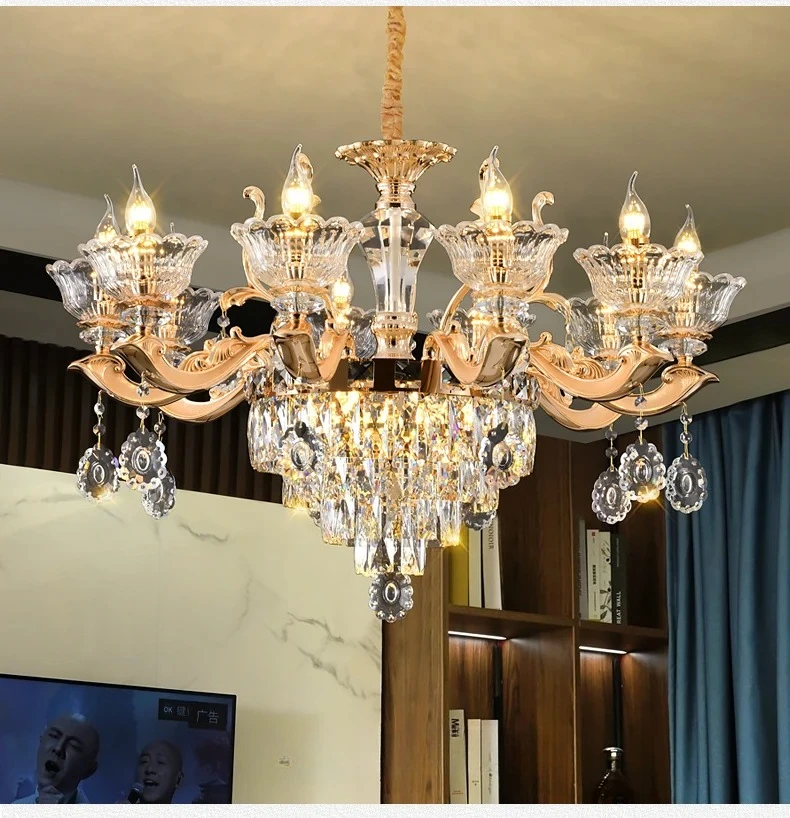 European Style Crystal Chandelier Lustre LED Pendant Lights Living Room Pendant Lamp Building Lights Home Decor
European Style Crystal Chandelier Lustre LED Pendant Lights Living Room Pendant Lamp Building Lights Home Decor