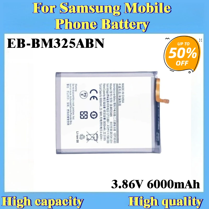 New Replacement Mobile Phone Battery 3.86V 6000mAh EB-BM325ABN For Samsung Galaxy M32 4G/M325 A32 4G SM-M325F/DS N SM-M325FV325
New Replacement Mobile Phone Battery 3.86V 6000mAh EB-BM325ABN For Samsung Galaxy M32 4G/M325 A32 4G SM-M325F/DS N SM-M325FV325