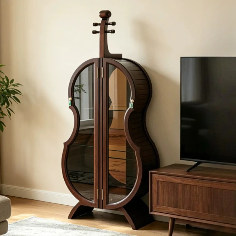 American retro violin solid wood wine cabinet light luxury glass living room storage locker display cabinets sideboard furniture
American retro violin solid wood wine cabinet light luxury glass living room storage locker display cabinets sideboard furniture