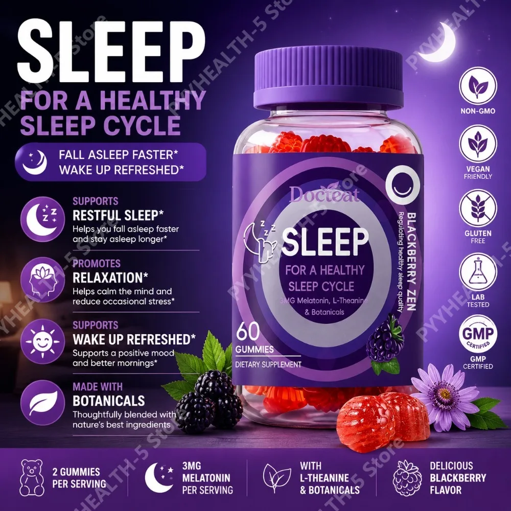 Docteat Sleep Gummies 3mg Melatonin with L-Theanine, Chamomile Flower Extract, 60 Gummies, 30 Servings Free of Artificial Colors
Docteat Sleep Gummies 3mg Melatonin with L-Theanine, Chamomile Flower Extract, 60 Gummies, 30 Servings Free of Artificial Colors