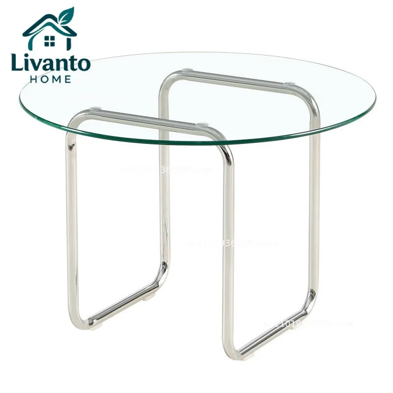 Round Tempered Glass Small Coffee Table Stainless Steel Bracket With Non-slip Foot Mat Living Room Sofa Side Small Round Table
Round Tempered Glass Small Coffee Table Stainless Steel Bracket With Non-slip Foot Mat Living Room Sofa Side Small Round Table