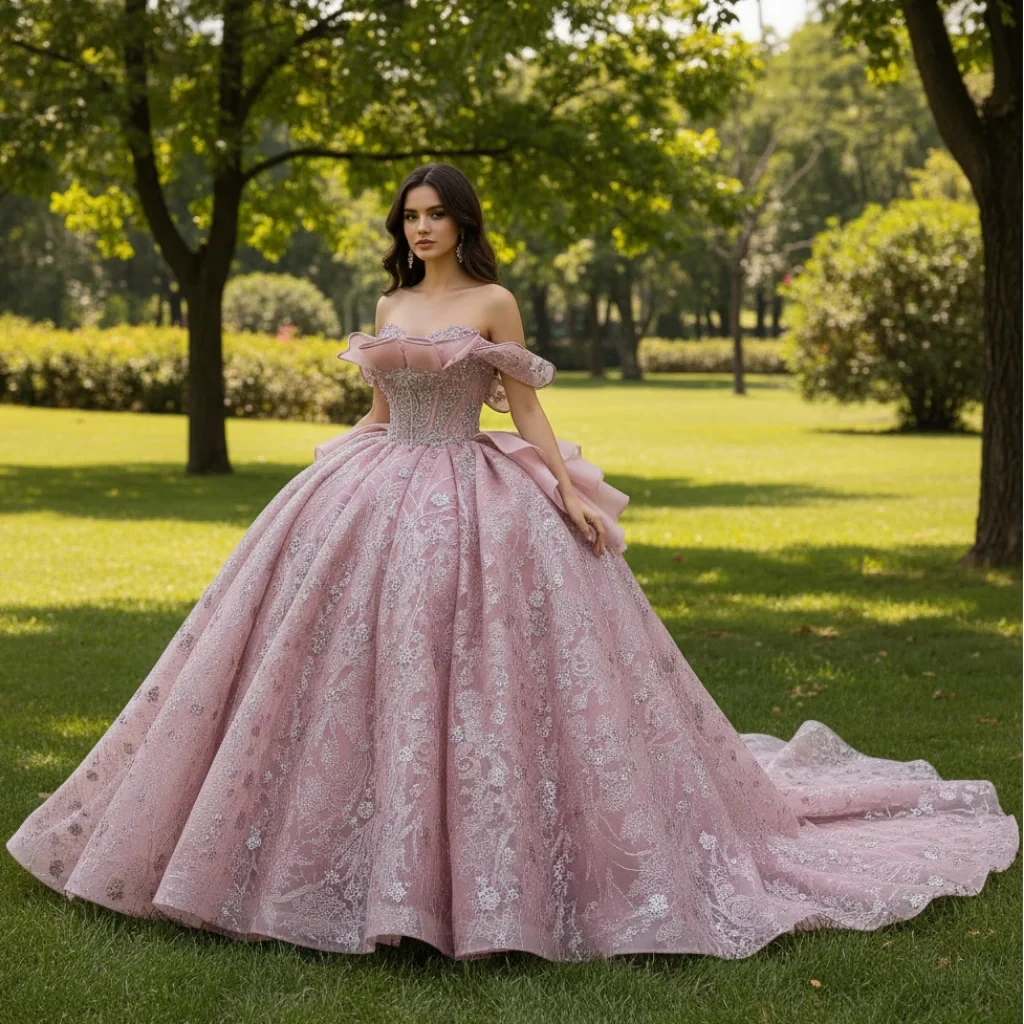 Розовое бальное платье Rosymae, платье Quinceanera с открытыми плечами, элегантное макси-наклейка с рюшами и пайетками и жемчугом для стиля принцессы
Розовое бальное платье Rosymae, платье Quinceanera с открытыми плечами, элегантное макси-наклейка с рюшами и пайетками и жемчугом для стиля принцессы