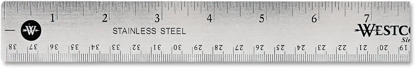 15" Stainless Steel Ruler with Non Slip Cork Backing for Office and Home Measuring
15" Stainless Steel Ruler with Non Slip Cork Backing for Office and Home Measuring