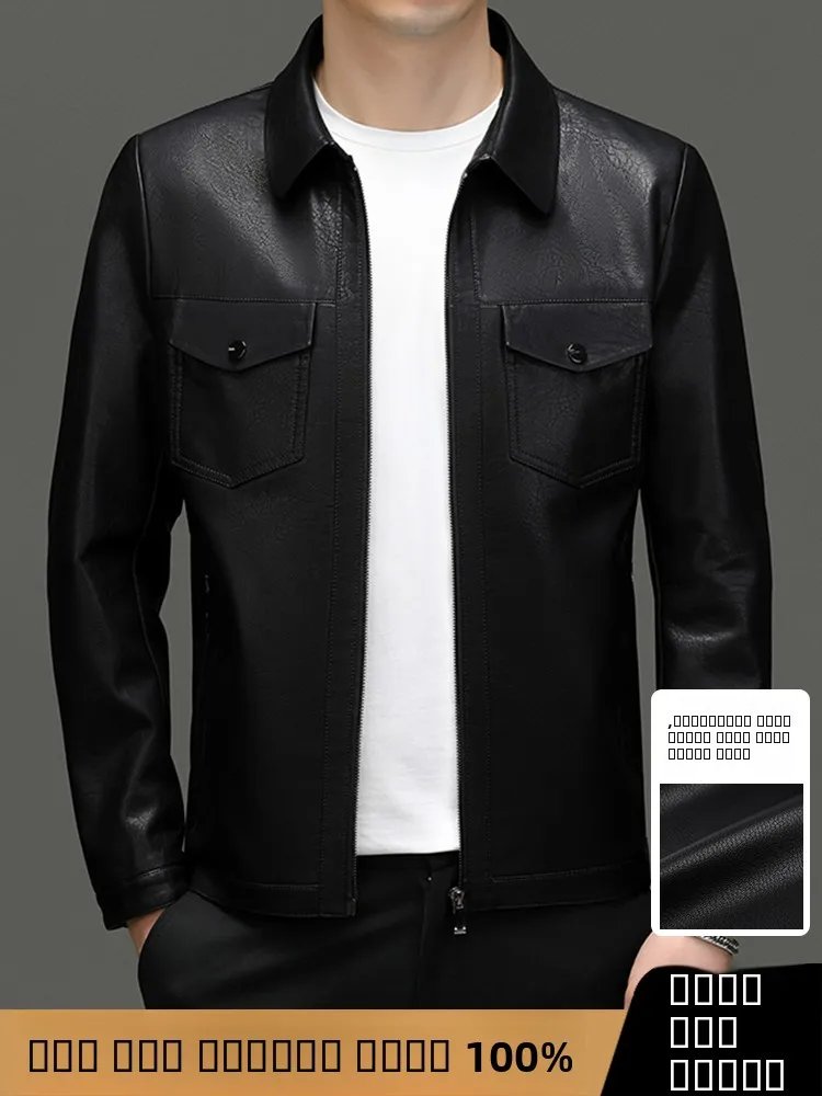 Fall Winter Casual Real Leather Jaet Men's Midlife Dad Sle Deer Skin Turn-down Collar Jaet Outerwear with Multiple kets
Fall Winter Casual Real Leather Jaet Men's Midlife Dad Sle Deer Skin Turn-down Collar Jaet Outerwear with Multiple kets