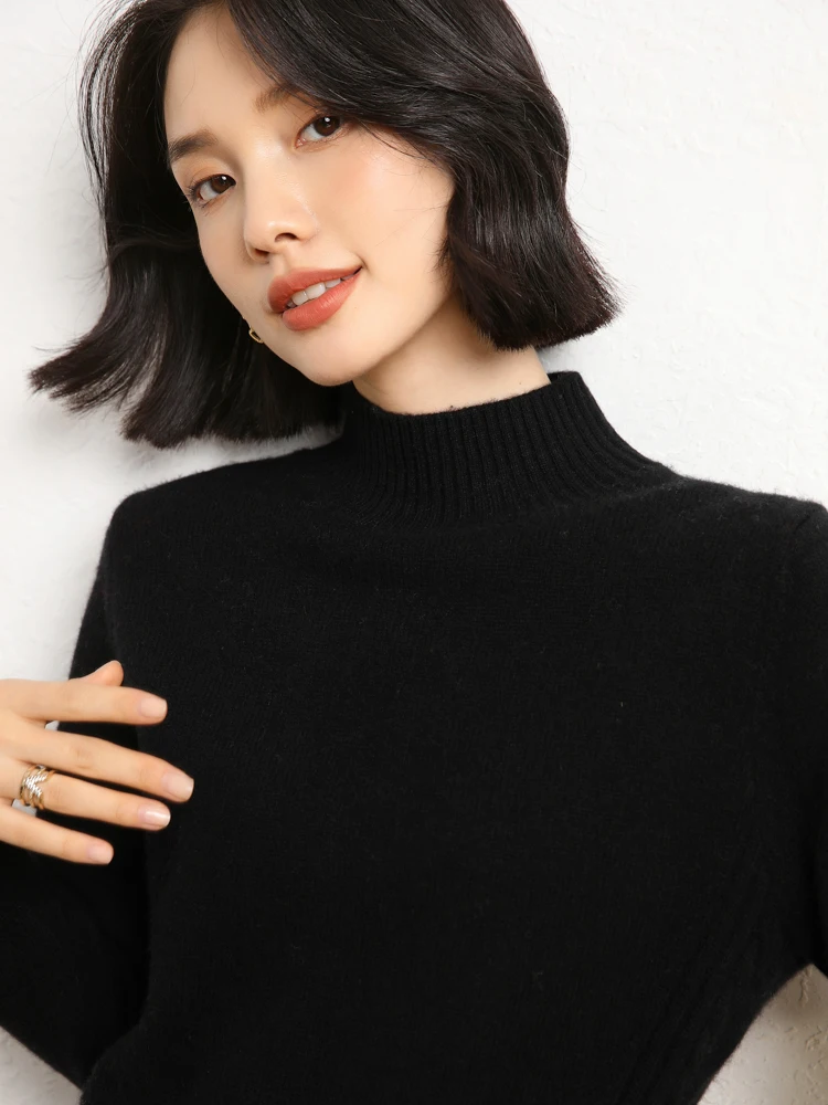 Women Knitted Thick Warm Elastic Sweater Half High Collar Cable Stitch 100% Cashmere Pullover Autumn Winter New Arrival Fashion
Women Knitted Thick Warm Elastic Sweater Half High Collar Cable Stitch 100% Cashmere Pullover Autumn Winter New Arrival Fashion