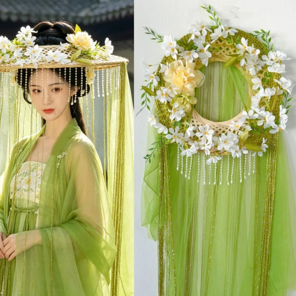 Veiled Hat Hanfu Cosplay Bamboo Hat Ancient Style Super Long Tassels UV Protection Fairy Gauze Hat Photo Prop
Veiled Hat Hanfu Cosplay Bamboo Hat Ancient Style Super Long Tassels UV Protection Fairy Gauze Hat Photo Prop