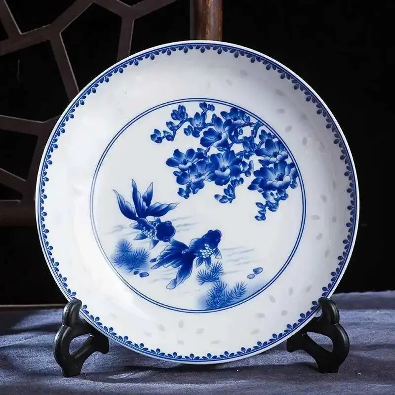 Chinese 8inch Blue And White Porcelain Dinner Plates Vintage Dragon Peony Plate Kitchen Food Tray Tableware
Chinese 8inch Blue And White Porcelain Dinner Plates Vintage Dragon Peony Plate Kitchen Food Tray Tableware