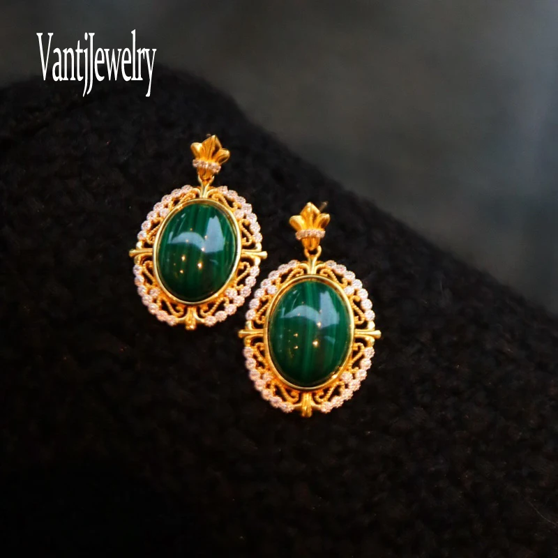 Classic Natural Malachite Earrings Sterling 925 Silver Crystal Gemstone for Women Birthday Party Trendy Jewelry Gift
Classic Natural Malachite Earrings Sterling 925 Silver Crystal Gemstone for Women Birthday Party Trendy Jewelry Gift