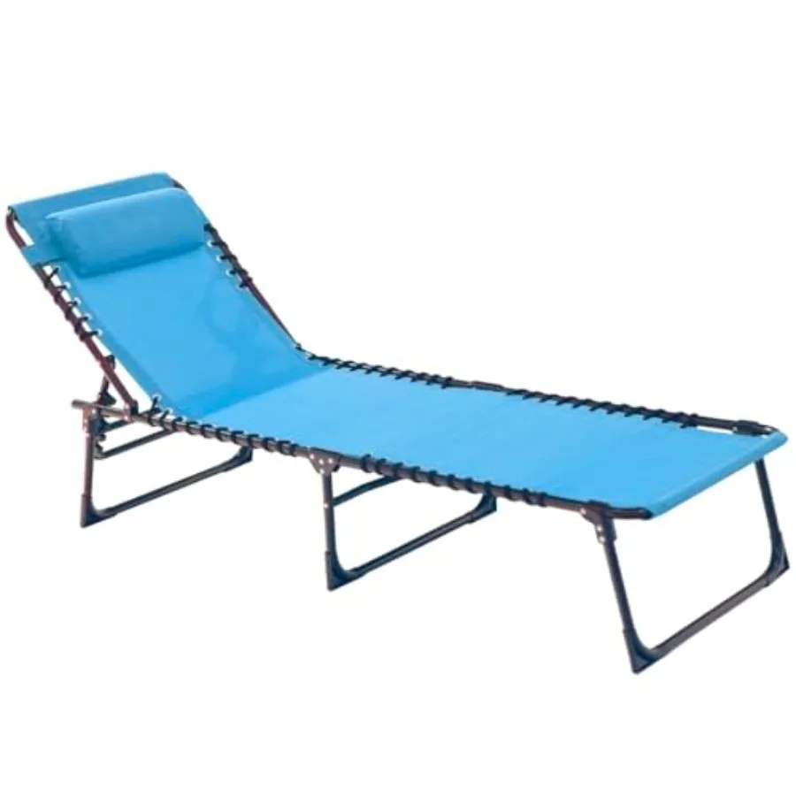 Patio Lounge Chair Folding Chaise Bed - Heavy-Duty 400lb Capacity Portable Adjustable Recliner w/Pillow for Pool, Camping, Sunb
Patio Lounge Chair Folding Chaise Bed - Heavy-Duty 400lb Capacity Portable Adjustable Recliner w/Pillow for Pool, Camping, Sunb