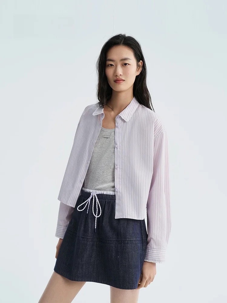 Indicia Summer 2026 Women's Pure Cotton Shirt Purple Striped Casual Style Long Sleeve Button up Regular Fit Fashion Top
Indicia Summer 2026 Women's Pure Cotton Shirt Purple Striped Casual Style Long Sleeve Button up Regular Fit Fashion Top