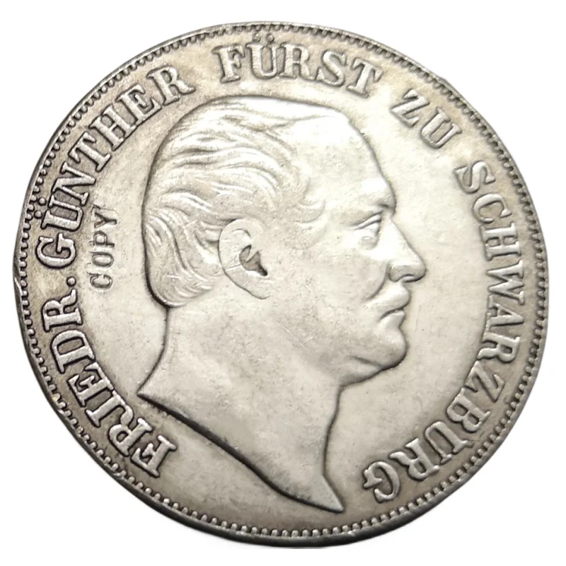 1862 Principality of Schwarzburg-Rudolstadt 1 Vereinsthaler Silver Plated Copy Coin
1862 Principality of Schwarzburg-Rudolstadt 1 Vereinsthaler Silver Plated Copy Coin