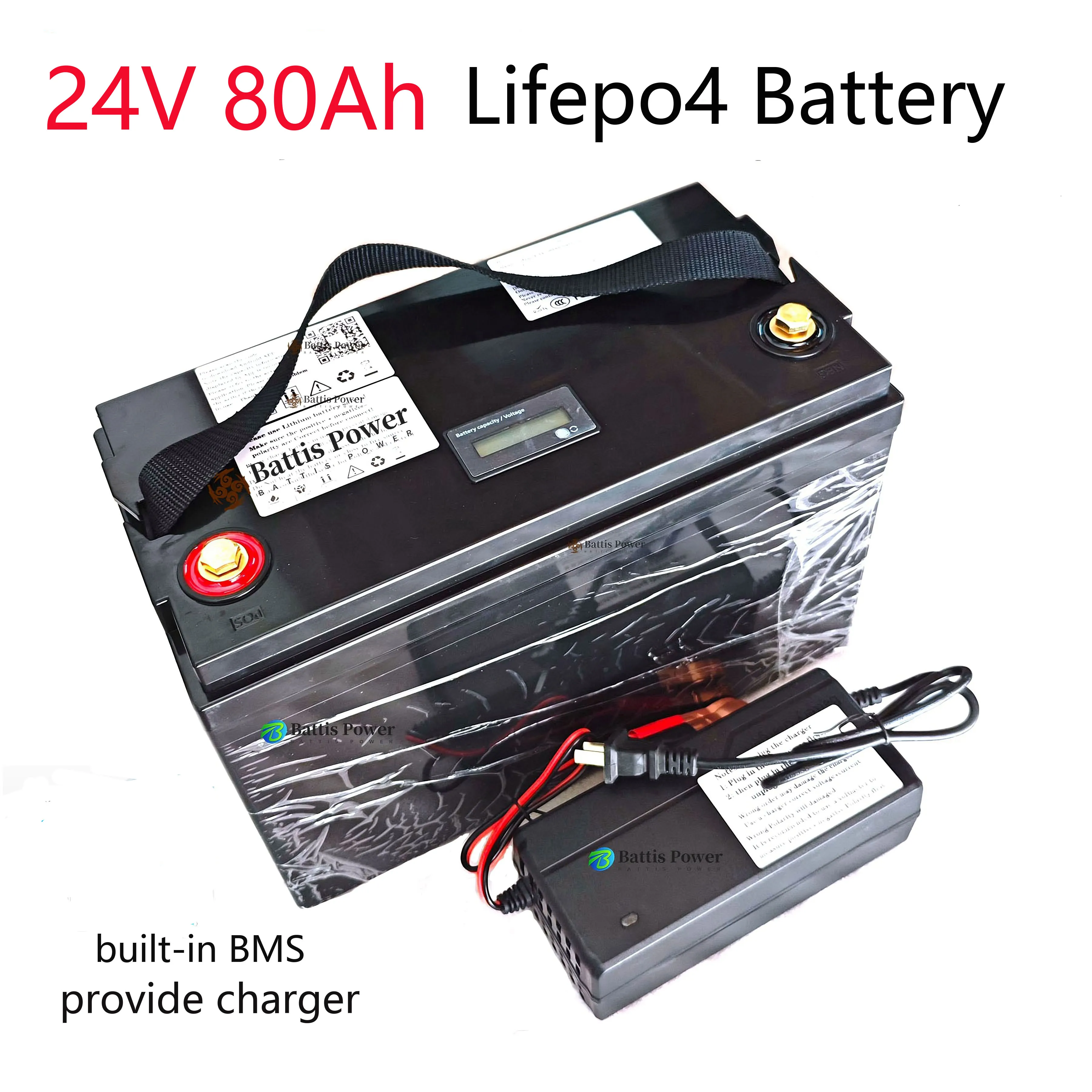 24V 80Ah Lifepo4 Battery Pack For Energy Storage System UPS EV Scooter Motor Home Golf Trolley Solar Street Light+10A Charger
24V 80Ah Lifepo4 Battery Pack For Energy Storage System UPS EV Scooter Motor Home Golf Trolley Solar Street Light+10A Charger