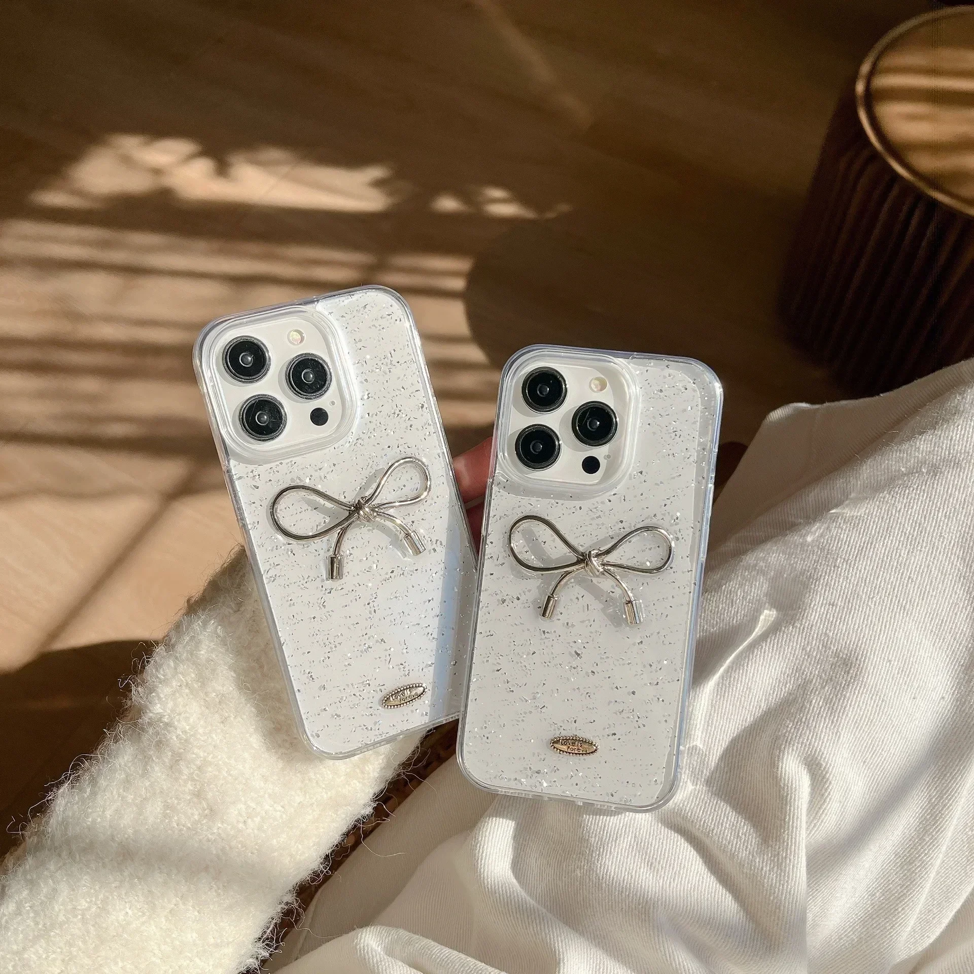 Luxury Glitter 3D Silver Foil Bowknot Phone Case For iPhone 13 14 15 Plus Pro Max Shockproof Soft Back Cover For Girl Gift
Luxury Glitter 3D Silver Foil Bowknot Phone Case For iPhone 13 14 15 Plus Pro Max Shockproof Soft Back Cover For Girl Gift