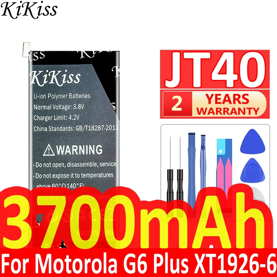 Аккумулятор KiKiss для мобильного телефона JT40 3700 мАч для Motorola Moto G6 Plus XT1926-6 XT1926-7 + наборы инструментов
Аккумулятор KiKiss для мобильного телефона JT40 3700 мАч для Motorola Moto G6 Plus XT1926-6 XT1926-7 + наборы инструментов