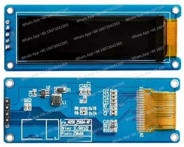2,08-дюймовый 5-контактный экран белого/синего цвета с платой адаптера, микросхема управления SH1122, интерфейс IIC 256*64
2,08-дюймовый 5-контактный экран белого/синего цвета с платой адаптера, микросхема управления SH1122, интерфейс IIC 256*64