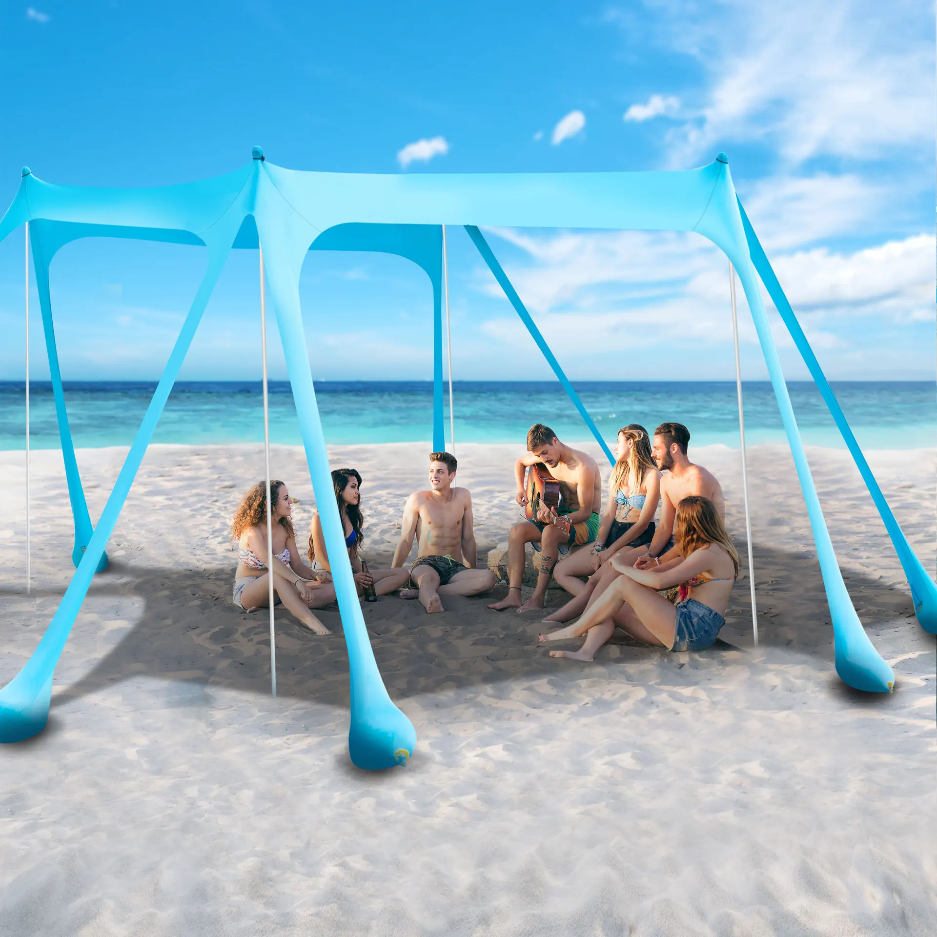 Portable Camouflage Outdoor Sunshade Beach Canopy UV-resistant Elastic Fabric One Bedroom Square Blue
Portable Camouflage Outdoor Sunshade Beach Canopy UV-resistant Elastic Fabric One Bedroom Square Blue