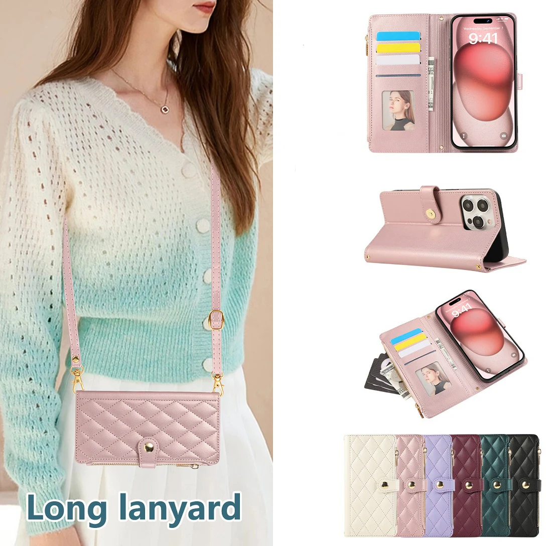 Luxury Crossbody Diamond Grid Zipper Leather Card Slot Wallet Case For iPhone 12 13 14 15 16 17 Pro Max Plus Purse Phone Cover
Luxury Crossbody Diamond Grid Zipper Leather Card Slot Wallet Case For iPhone 12 13 14 15 16 17 Pro Max Plus Purse Phone Cover