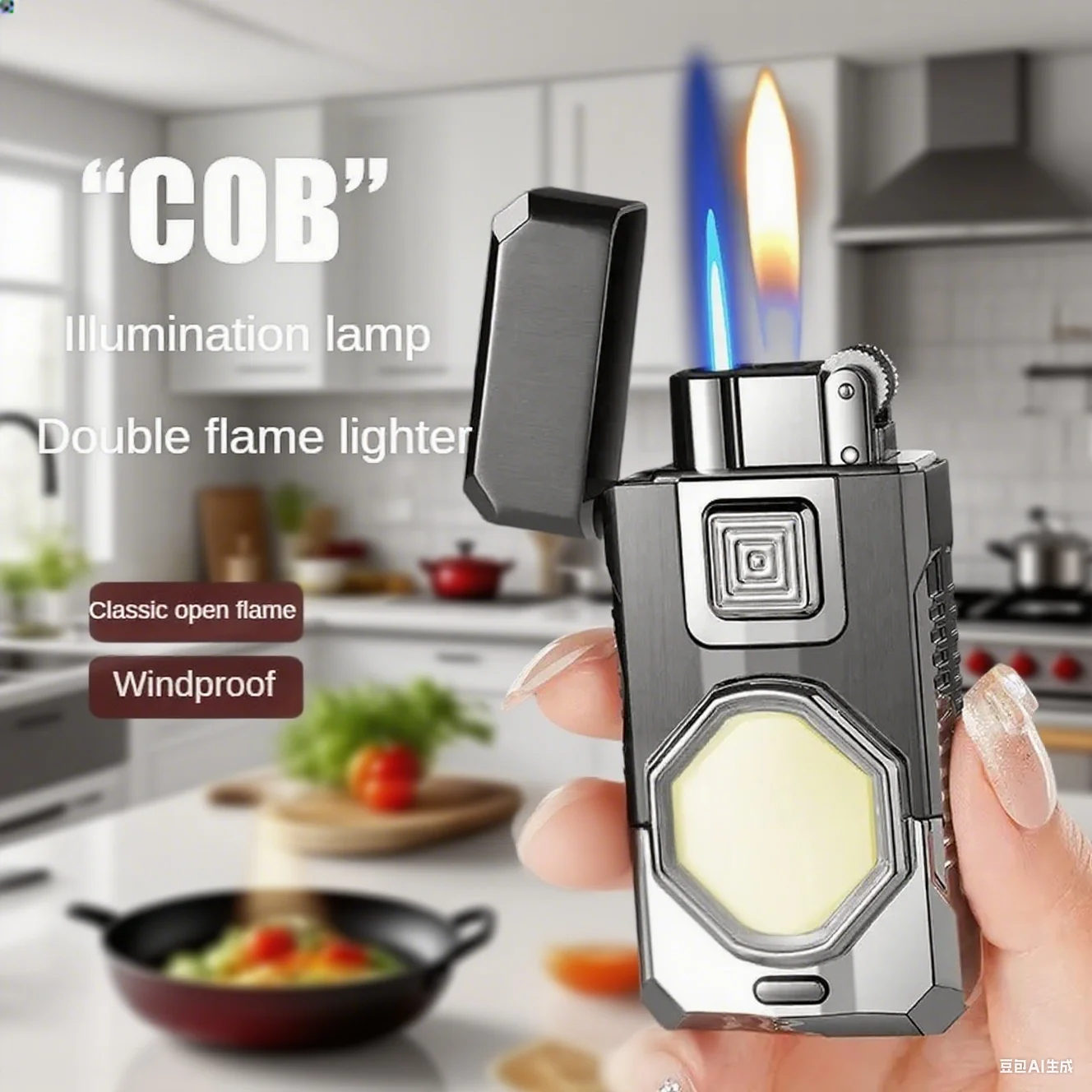 COB Lighting Dual Flame Conversion Gas Lighter, Metal Body, Personalized Creativity, Cool Gift for Men
COB Lighting Dual Flame Conversion Gas Lighter, Metal Body, Personalized Creativity, Cool Gift for Men