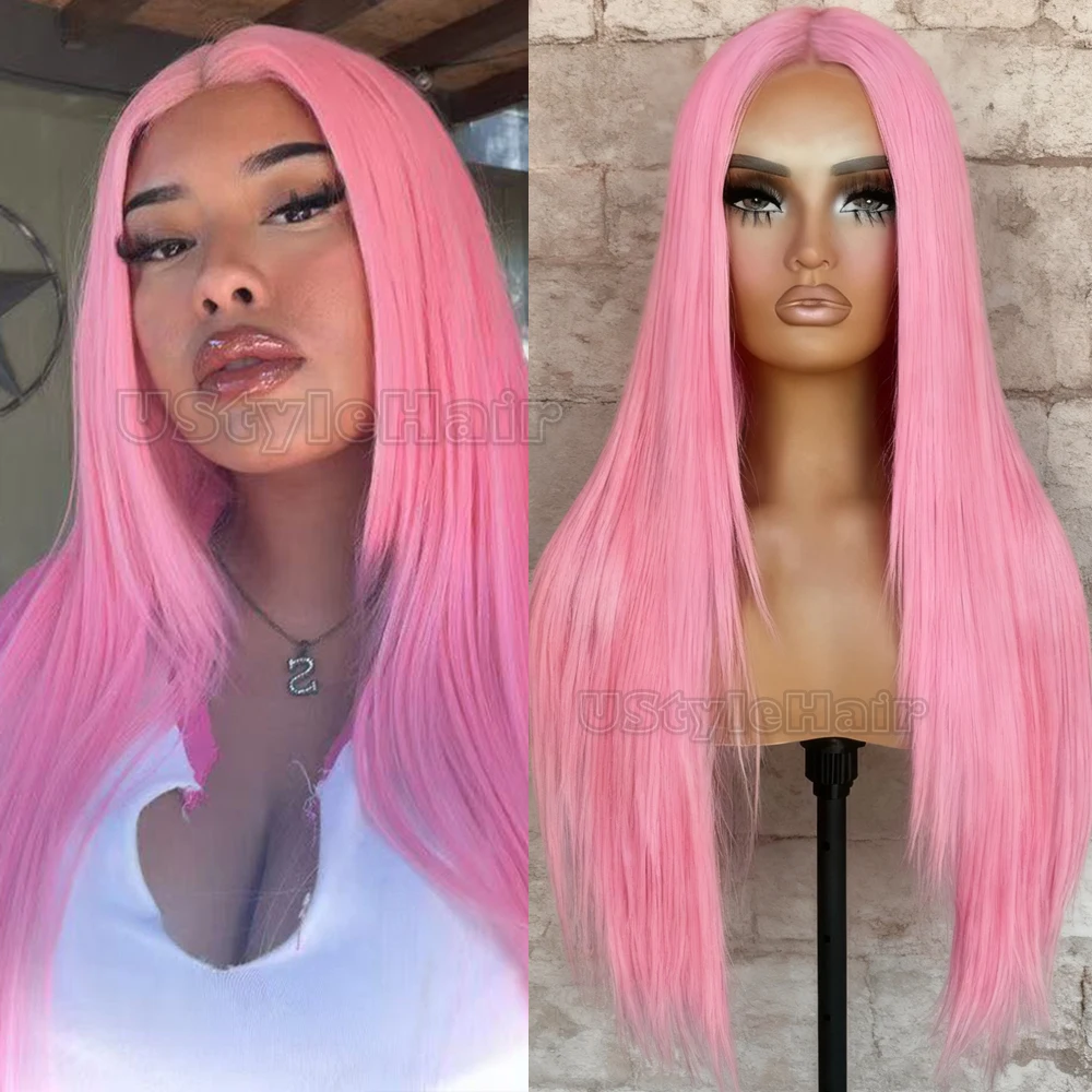 Pink Layered Cut Lace Front Wig Long Silky Straight Synthetic Hair 13x4 Frontal Lace Wigs for Women Natural Hairline Daily Wear
Pink Layered Cut Lace Front Wig Long Silky Straight Synthetic Hair 13x4 Frontal Lace Wigs for Women Natural Hairline Daily Wear