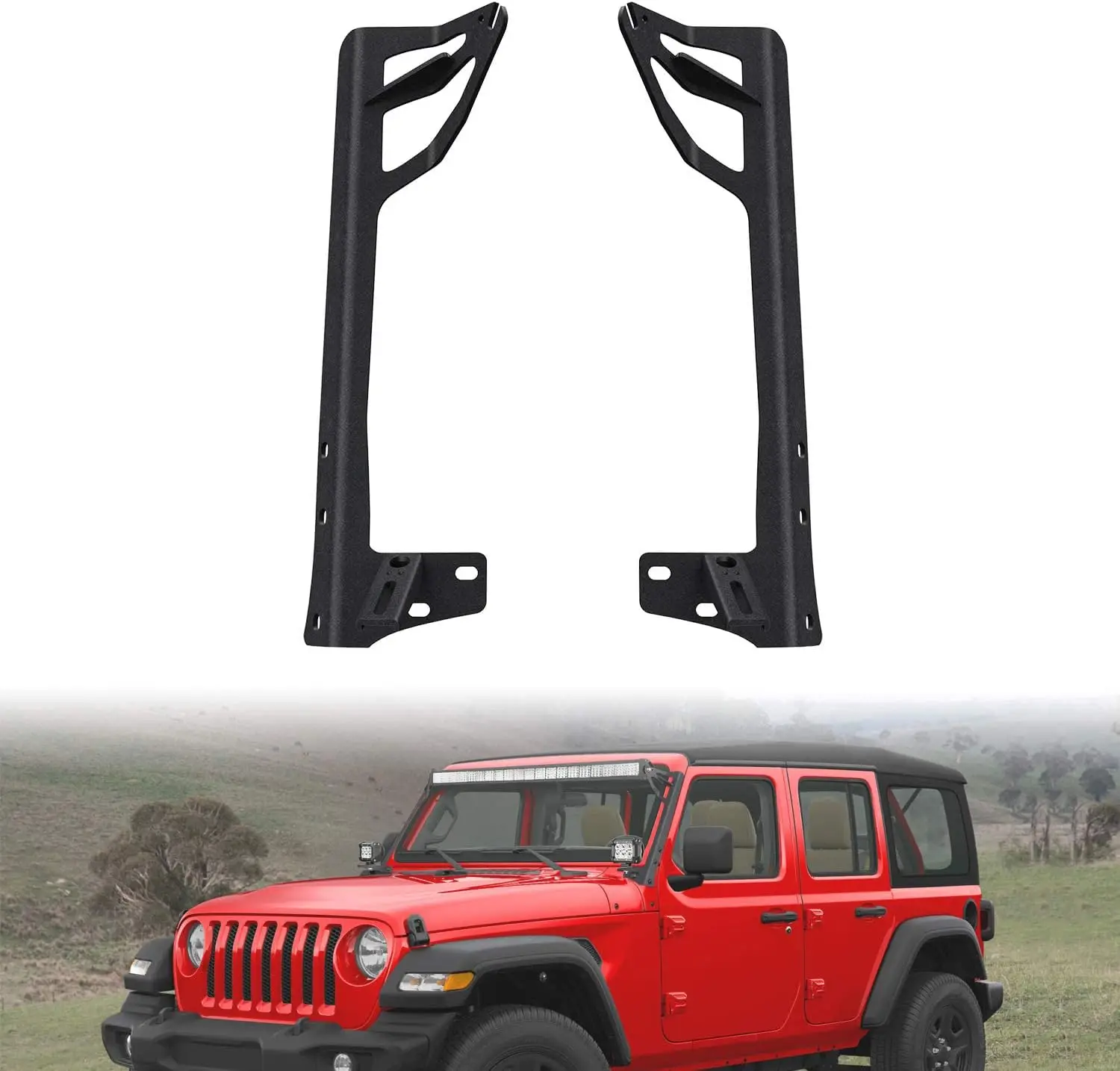 Upper Windshield Frame Mounting Bracket for 52 Inch Light Bar and LED Pods on Wrangler JK 2007-2018
Upper Windshield Frame Mounting Bracket for 52 Inch Light Bar and LED Pods on Wrangler JK 2007-2018