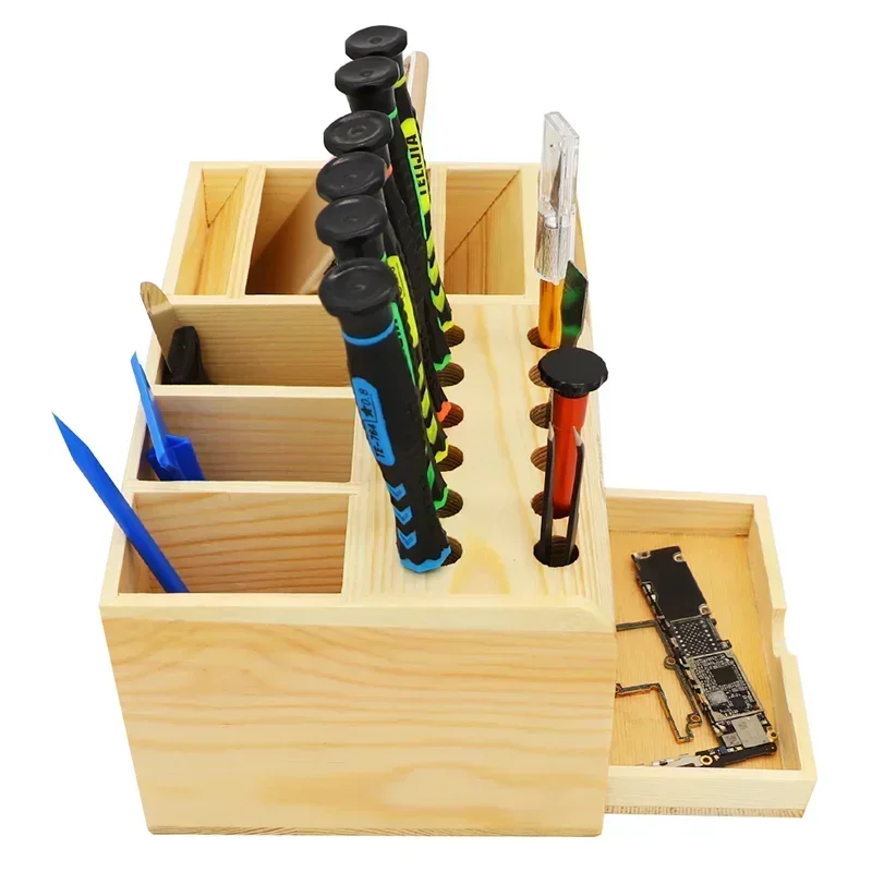 Wooden Multi-Function Storage Box For Mobile Phone Repair Tools Holder Screwdriver/Tweezer Pliers Stand Rack Wood Container
Wooden Multi-Function Storage Box For Mobile Phone Repair Tools Holder Screwdriver/Tweezer Pliers Stand Rack Wood Container