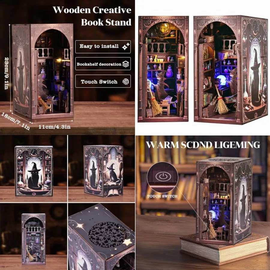 3D Book Nook Kit, DIY Miniature House Booknook Dollhouse Kit for Adults and Teens, 3D Wooden Puzzle Bookend Bookshelf Insert De
3D Book Nook Kit, DIY Miniature House Booknook Dollhouse Kit for Adults and Teens, 3D Wooden Puzzle Bookend Bookshelf Insert De