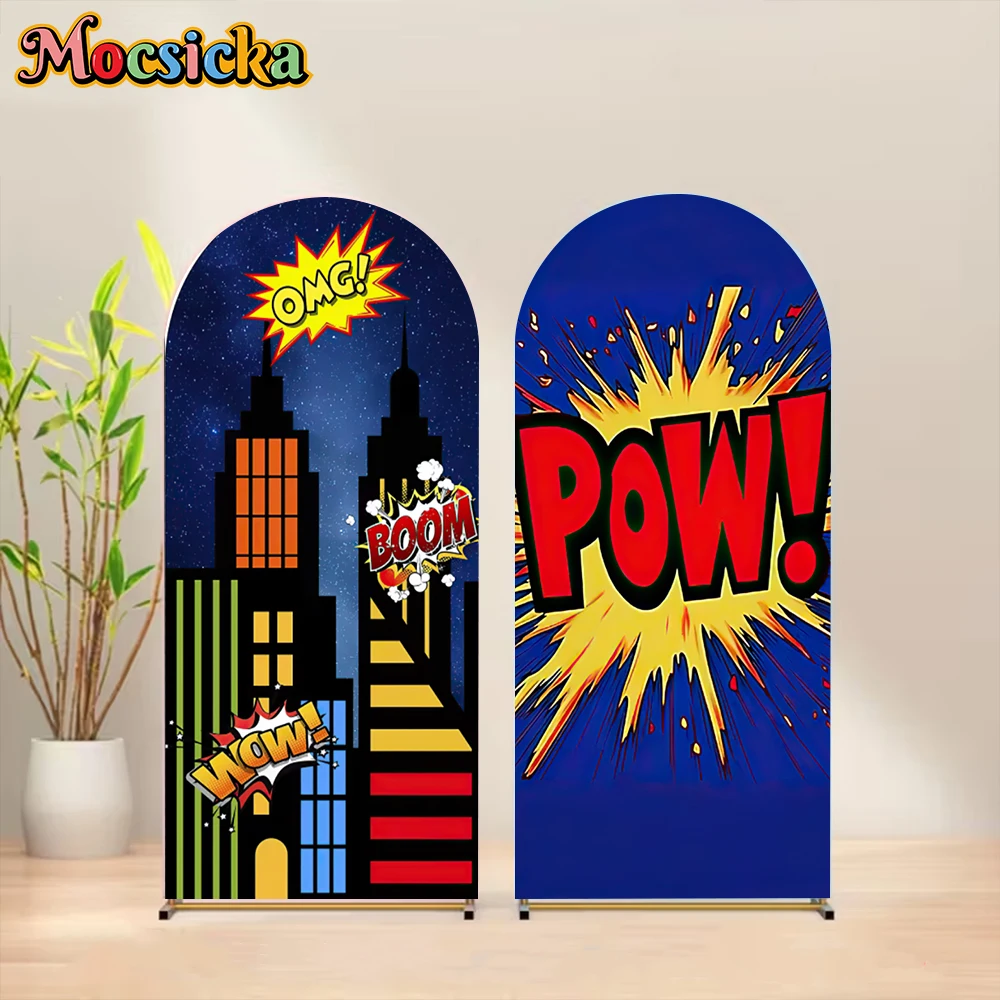 Mocsicka Arch Comic City Building Photography Backdrop Boom Wow Pow Night Sky Photo Background Boys Birthday Party Studio Decors
Mocsicka Arch Comic City Building Photography Backdrop Boom Wow Pow Night Sky Photo Background Boys Birthday Party Studio Decors