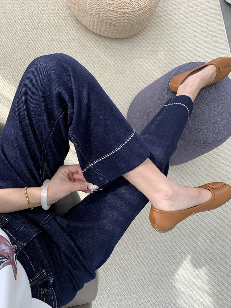 Утягивающие прямые джинсы с высокой талией, женские осенние брюки маленького размера с девятью точками, узкая версия, широкие брюки, повседневные брюки
Утягивающие прямые джинсы с высокой талией, женские осенние брюки маленького размера с девятью точками, узкая версия, широкие брюки, повседневные брюки