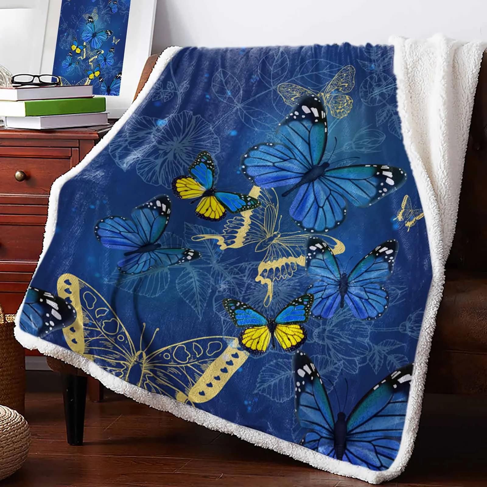 Butterfly Flower Blue Cashmere Blanket Warm Winter Soft Throw Blankets for Beds Sofa Wool Blanket Bedspread
Butterfly Flower Blue Cashmere Blanket Warm Winter Soft Throw Blankets for Beds Sofa Wool Blanket Bedspread