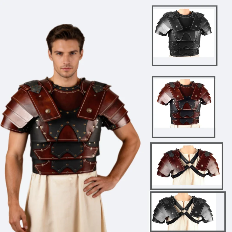 Medieval Knight Viking Warrior Leather Armor Wearable Gladiator Cuirass Adult LARP Cosplay Costume for Halloween Stage Show
Medieval Knight Viking Warrior Leather Armor Wearable Gladiator Cuirass Adult LARP Cosplay Costume for Halloween Stage Show