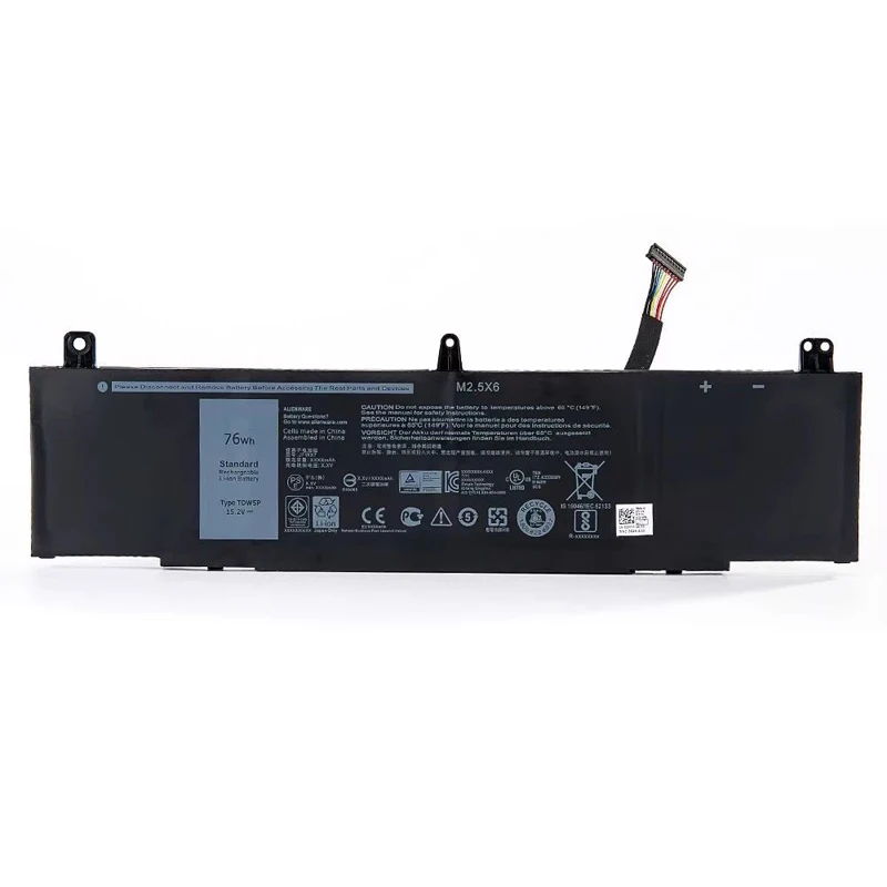 TDW5P Laptop Battery for Dell Alienware 13 R3 ALW13C-D1738 D2728 D2838 D2506S D2715S P81G P81G001 V9XD7 04RRR3 JFWX7 15.2V 76Wh
TDW5P Laptop Battery for Dell Alienware 13 R3 ALW13C-D1738 D2728 D2838 D2506S D2715S P81G P81G001 V9XD7 04RRR3 JFWX7 15.2V 76Wh