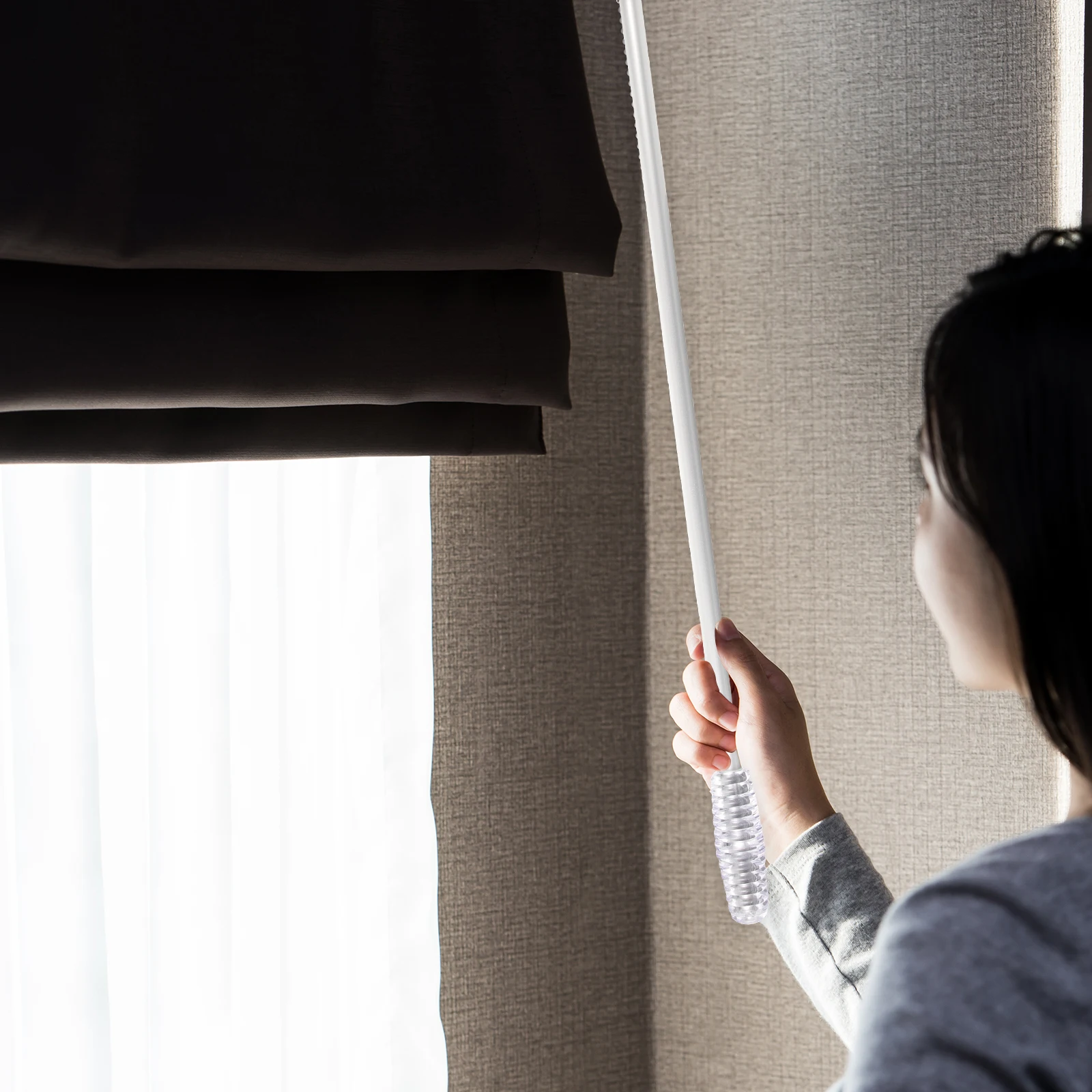 50cm Aluminum Curtain Rod Black Threaded Handle Eight shaped Buckle Manual Pull Wand Modern Track Drapes Hardware
50cm Aluminum Curtain Rod Black Threaded Handle Eight shaped Buckle Manual Pull Wand Modern Track Drapes Hardware