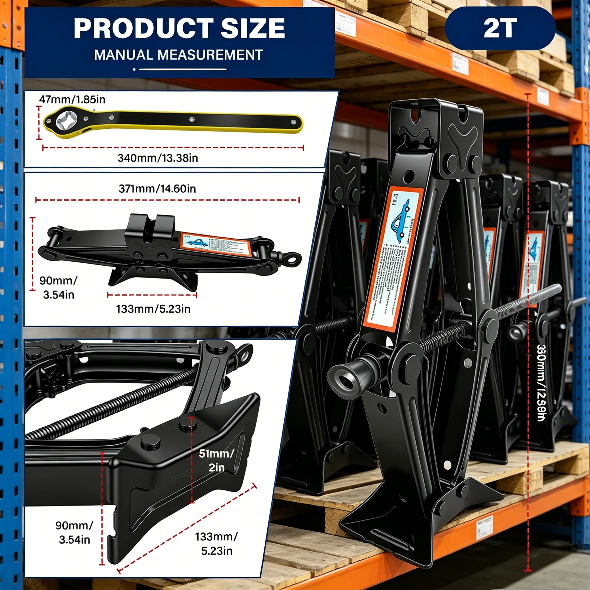 New 1.5T/2.5T Car Jack Auto Emergency Crank Lift Stand Labor-Saving Repair & Tire Replacement Tool with Wrench for SUV Vehicles
New 1.5T/2.5T Car Jack Auto Emergency Crank Lift Stand Labor-Saving Repair & Tire Replacement Tool with Wrench for SUV Vehicles