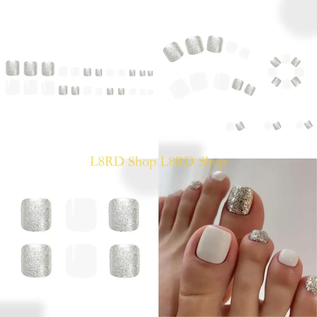 L8RD 24pcs Designs False Toe Glossy Short Square Fake Toenails Full Cover Glues On Fake Toe Press On Toenails
L8RD 24pcs Designs False Toe Glossy Short Square Fake Toenails Full Cover Glues On Fake Toe Press On Toenails